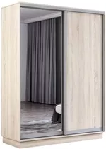 Шкаф Mobildor-Lux Раздвижные двери Fox из зеркала и ДСП (160x60x240H см) Sonoma