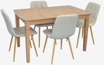 Комплект стол и стулья Evelin di Costacurta стол HV-27V Light Brown + 4 стула YTC-080Wo, BJORN-24 (Light beige)