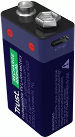 Acumulator Trust TR25745 USB-C Rechargeable Battery 9V Li-Ion, 400mAh, 6LR61
