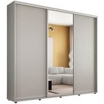 Шкаф Mobildor-Lux Compact uși glisante Oglindă + PAL (240x45x200H cm) Grey