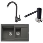 Мойка кухонная со смесителем Franke 114.0660.695 MRG 651-78 + Pola 1.0 + Dozator sapun Negru