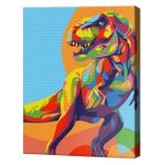 Tablou pe numere Art Gallery CX3219 20x30cm T-Rex curcubeu