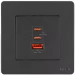 Зарядное устройство сетевое Moes TK-SR-EU-2C1A-65-GY-MS, Grey
