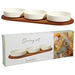 Посуда прочая Excellent Houseware 57475 Set pentru aperitiv 4unitati, suport din lemn 50x18.5cm