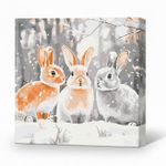 Tablou pe numere BrushMe SBS028 40x40cm Eco, Iepurasi in hainute de iarna