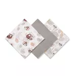 Pelincute din muslin Babyono Grey 70х70 - 3 buc