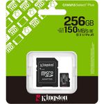 Флеш карта памяти SD Kingston SDCS3/256GB, microSD Class10 A1 UHS-I U1 (V10) + SD adapter