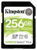 256GB  SDXC Card (Class 10) UHS-I , U3, Kingston Canvas Select Plus 