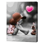 Картина по номерам Art Gallery GX32935 Fetita si ursulet de plus 40x50cm