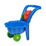 Игрушка для песочницы Baby Mix 45515 Тележка Bayo с лопатой и граблями синий