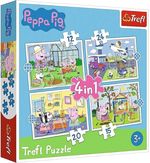 Puzzle Trefl R26 / 6(R25E/10) (34359) 4 în 1 Peppa în vacanță