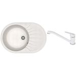 Chiuvetă bucătărie cu bateria Dr.Gans Berta 760 + SanDonna F 1066 alb