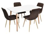 Комплект стол и стулья Evelin di Costacurta стол DT-405-1WO + 4 стула YTC-080Wo Dark brown