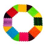 Коврик игровой Ortek 11697 Коврик-пазл ортопедический -массажный Набор 8+8 эл. Треугольники Динозавры