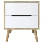 Тумбочка Trendy Flora-Sapphire Oak, White, 50x60x44cm