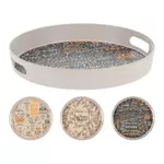 Поднос/столик кухонный Excellent Houseware 50886 Поднос сервировочный D30см, меламин/бамбук