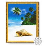 Tablou pe numere Art Gallery GA82845 Mozaic cu diamante 40x50cm Scoica pe nisip alb