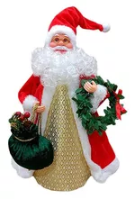 Новогодний декор Promstore 56878 Mos Crăciun, 30cm, Red&Gold musical