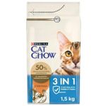 Hrană pentru animale de companie Purina Cat Chow Feline 3 in 1 hr.usc. p/pisici (curcan) 1,5kg (6)