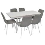 Set masă și scaune Evelin di Costacurta стол DT-431-1R Wh + 6 стульев YTC-080Wh Light grey