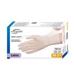 Перчатки LATEX SKIN LIGHT, размер M, NATURAL, 100шт, HYGOSTAR, FM
