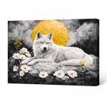 Картина по номерам Ideyka KHO6707 40x50cm Eco, La lumina lunii cu vopsele metalic extra