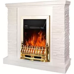 Șemineu electric ArtFlame Rock & Galileo gold, 903x980x300 mm, Alb