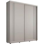 Dulap Mobildor-Lux Compact uși glisante PAL cu ornament linii (200x45x220H cm) Grey