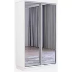 Шкаф Mobildor-Lux Раздвижные зеркальные двери Fox (110x60x220 см, высота) Белые