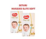 1 Set 2 pachete scutece Huggies Elite Soft Mega 4 (8-14 kg), 60 buc
