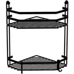 Raft de baie Teknotel ES075n 2 niveluri coltar negru metal 20x27x30 cm