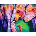 Картина по номерам Strateg VA-1148 Elefanti coloranti 40x50