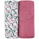 Аксессуар для пеленания Petite&Mars 417364 Set 2 pelinci de muselina din bambus Misty Pink Meadow, 120x120cm