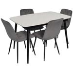 Комплект стол и стулья Evelin di Costacurta cтол DT-532R B + 4 стула YTC-080B Bluvel-14 (Dark grey)