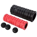 Set 4-in-1: rol yoga pilates (2 buc., 33x14 cm si 30x10 cm) + 2 minge masaj HMS FSBM PRO 2 17-39-102 (4146)