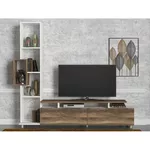 Comodă TV Trendy Unitate TV, Tulip, AlbNuc, 160x167x30cm