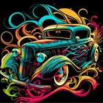 Tablou pe numere Strateg 57204 Automobil retro 30x30cm (fundal negru)