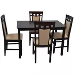 Комплект стол и стулья Evelin di Costacurta стол Gloria Chocolate + 4 стулa Deepa R Chocolate/Bej