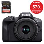 Canon R100 18-45 STM + CASHBACK 570 lei + Sandisk SDXC 64Gb 200Mb/s