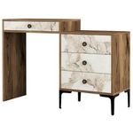 Măsuţa de toaletă Trendy Lizbon 552, Nuc, Alb, 124x84x40cm (masa de machiaj) (GTR001461)