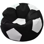 Кресло-мешок BeanBag BM6078, Mяч из экокожи Ares, L, черный с белым