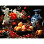 Картина по номерам Strateg 58073 Abundenta fructelor 30x40cm (fundal negru)