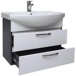 Шкаф под умывальник Mashtab 10682 Agat cu 2 sertare 75cm Alb-Antracit