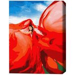 Картина по номерам BrushMe PGX37565FC 40x50 сm (fără cutie) Femeie în roșu