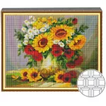 Tablou pe numere Art Gallery QB205319 Mozaic cu diamante patrate 40x50cm Flori de camp