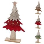 Новогодний декор Promstore 49060 Сувенир Елка со звездой 28cm, подставка дерево