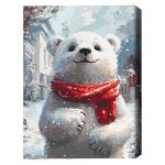 Картина по номерам BrushMe BS54188 (în cutie) Ursuleț cu eșarfă roșie