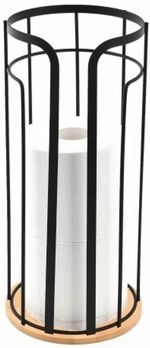 Suport pentru hârtie Bisk 08473 Suport pentru stocare hirtie igienica din bambus, negru