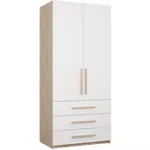 Dulap Mobildor-Lux Smart-Home (0.80x0.56x2.0H m) cu polițe și sertare Sonoma/Alb