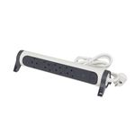 Многорозеточные блок Legrand 4x2P+T(1,5м-3x1,5/SPD + инд. LED), бело-серый